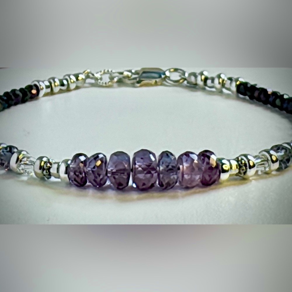 💜Custom💜Color Changing Alexandrite  •Sterling Silver Bracelet - Picture 3 of 10
